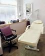 Harrogate Treatment Room to rent in Hampsthwaite hair salon, with professional hydraulic treatment couch bed, window & natural light