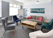 Large therapy room for family or group therapy and small teaching classes or workshops in Stroud, Gloucestershire - With Comfy seats sofas and chairs and contemporary interior design