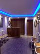 Waiting room & reception area in Festival Retail Park clinic in Stoke on Trent ST1, with blue lighting