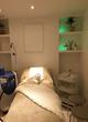 Beauty therapy room to rent in Mayfair London W1J with beauty couch or massage bed for beauty therapist, aesthetic practitioner or massage work