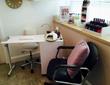 Consultation room to rent in Harrogate, Hampsthwaite HG3 in hair & beauty salon, with consulting desk, chairs & treatment table